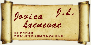 Jovica Lačnevac vizit kartica